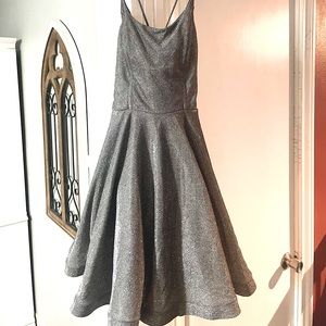 Silver formal short dress size 5